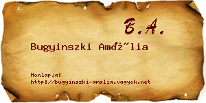 Bugyinszki Amália névjegykártya